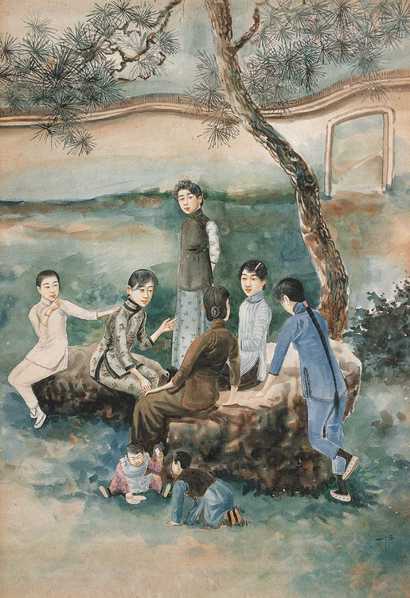 丁悚 1917年作 民国六美图